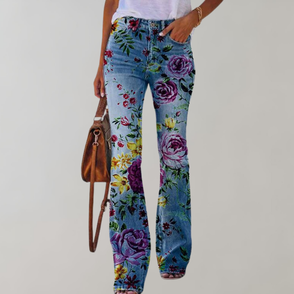 Frida | Elegante Wijde Broek met Bloemenprint