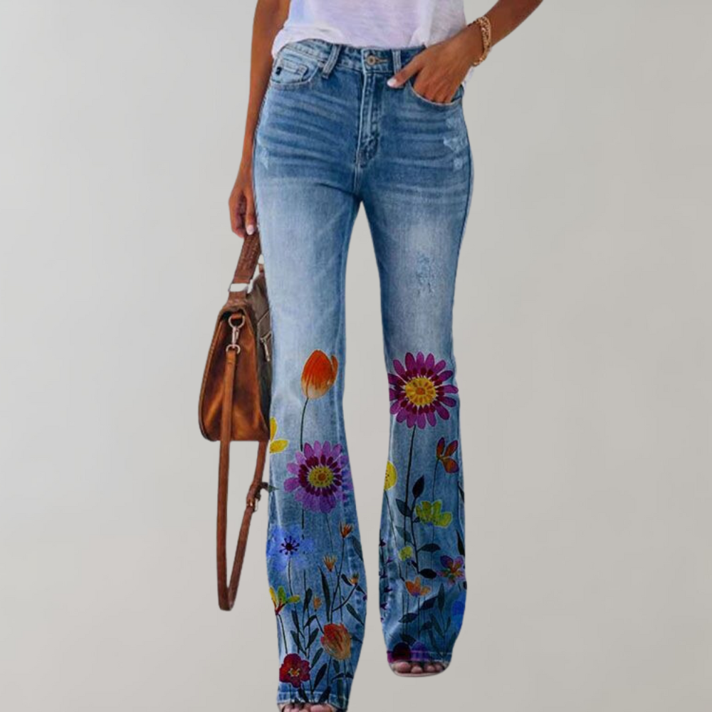 Frida | Elegante Wijde Broek met Bloemenprint