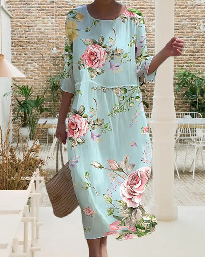 Miranda | Elegante Bloemenjurk met Buikbedekking